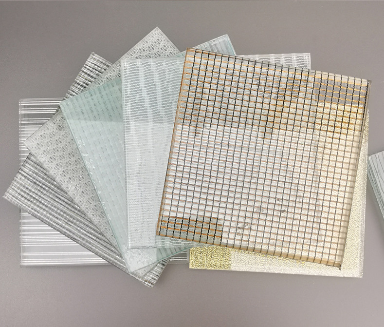 厂家定制夹绢玻璃夹丝玻璃山水画玻璃屏风隔断景观墙装饰夹丝玻璃