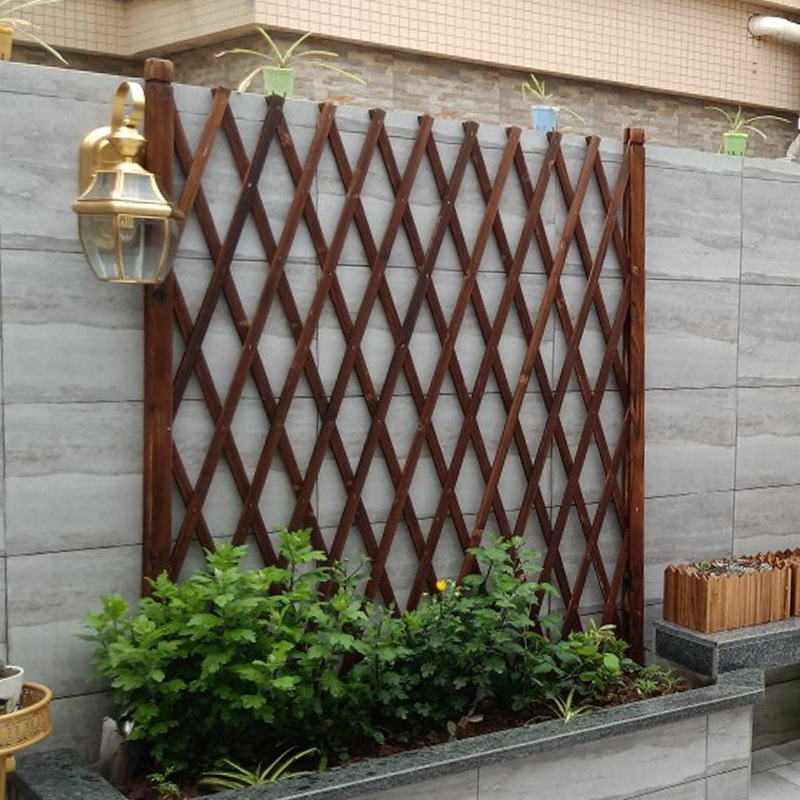 木栅栏木围栏伸缩防腐木碳化阳台装饰木栅栏隔断室内宠物爬藤花架
