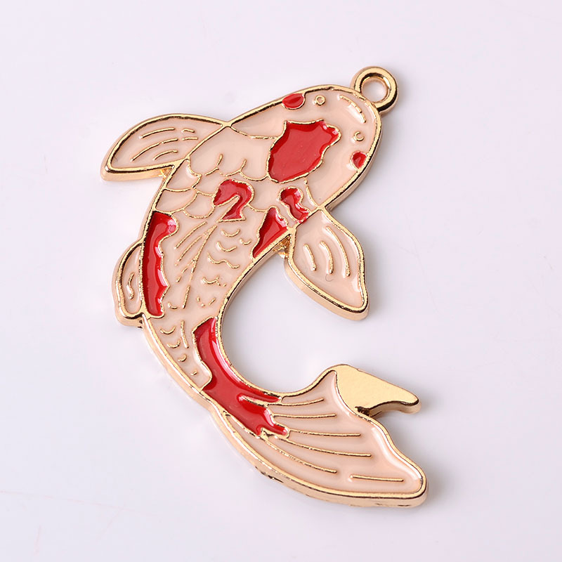 新品锦鲤滴油合金配件挂件耳坠项链配件diy中国风饰品配件现货