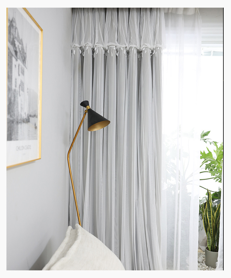 纱帘头双层一体高精密星星窗帘贴网纱一件代发跨境平台亚马逊日本