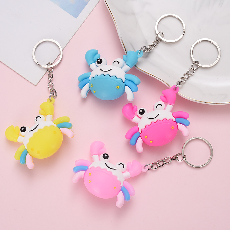 可爱小螃蟹钥匙扣创意糖果色卡通小螃蟹包包挂件小礼品