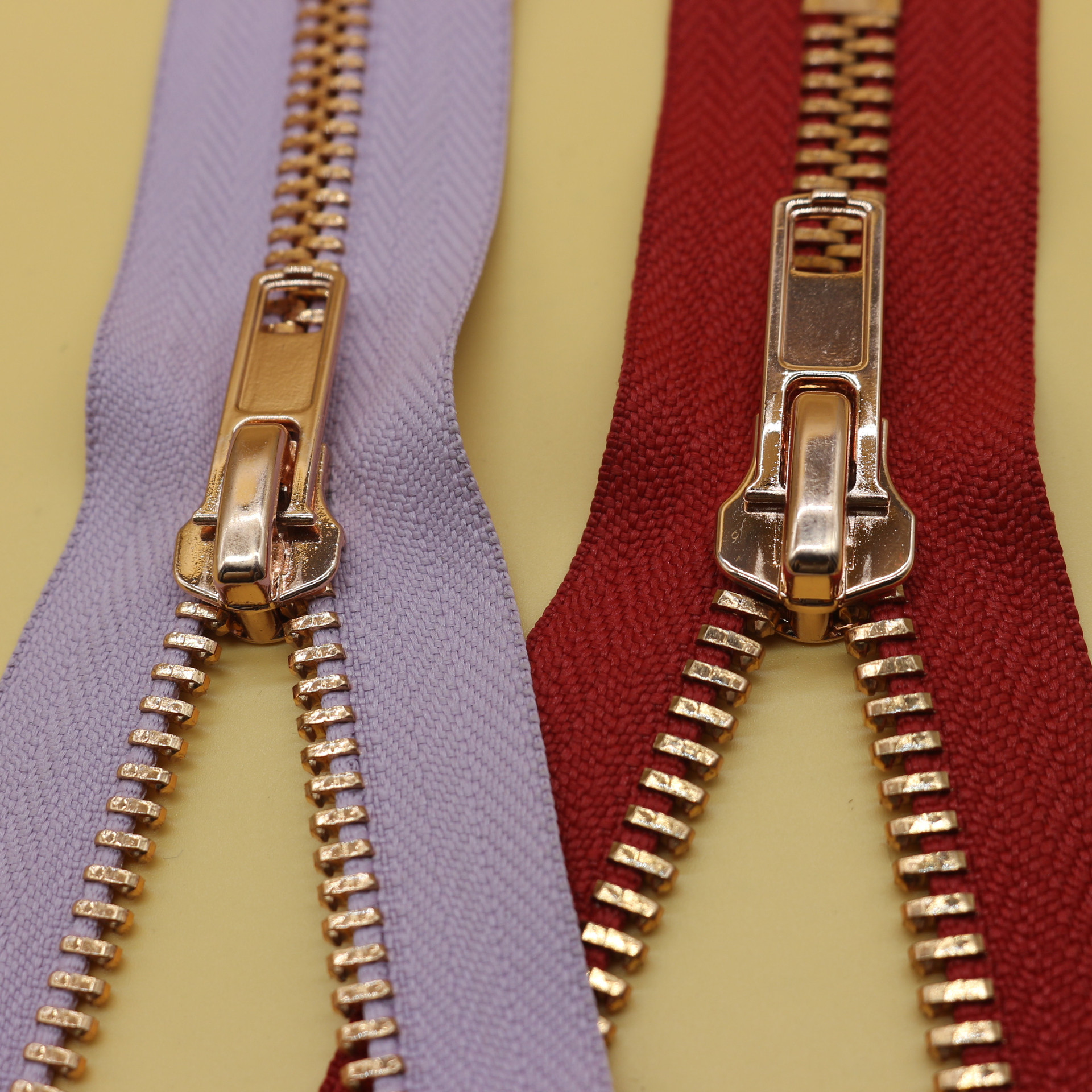 8号玫瑰金金属闭尾拉链 古银金属拉链 高档服装箱包金属辅料拉链