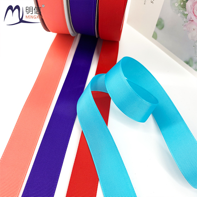 Factory Wholesale 25mm Width Ribbed Band Color Ribbon DIY Bow Hair Accessories Luggage Accessories Ribbon Thread Belt