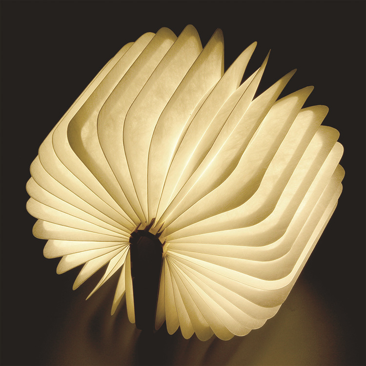 迷你书灯 led折叠书本灯 usb充电 木纹书本灯 翻页创意小夜灯大促