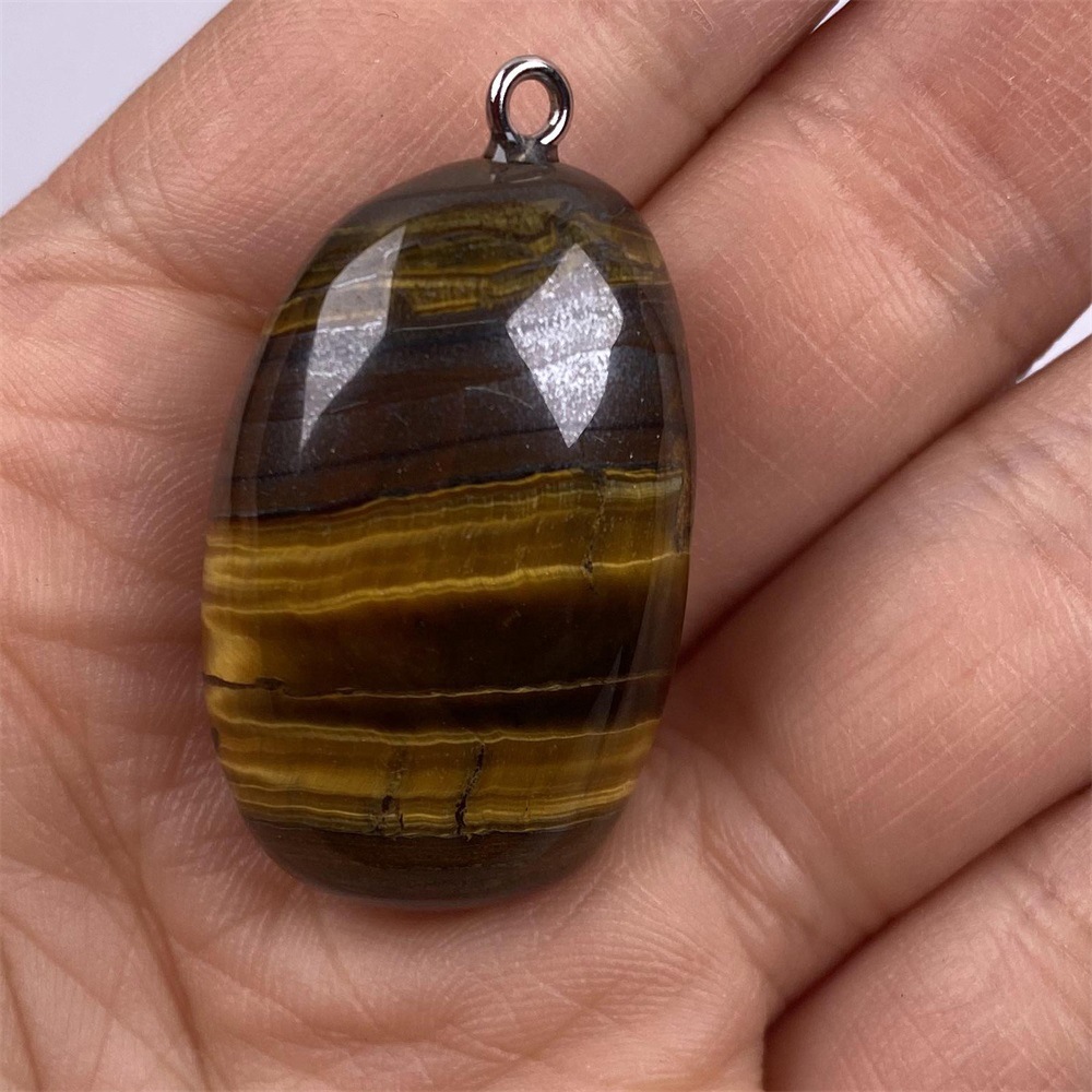 【小额批发】天然石头半宝石吊坠不定形虎眼石吊坠饰品吊坠配件