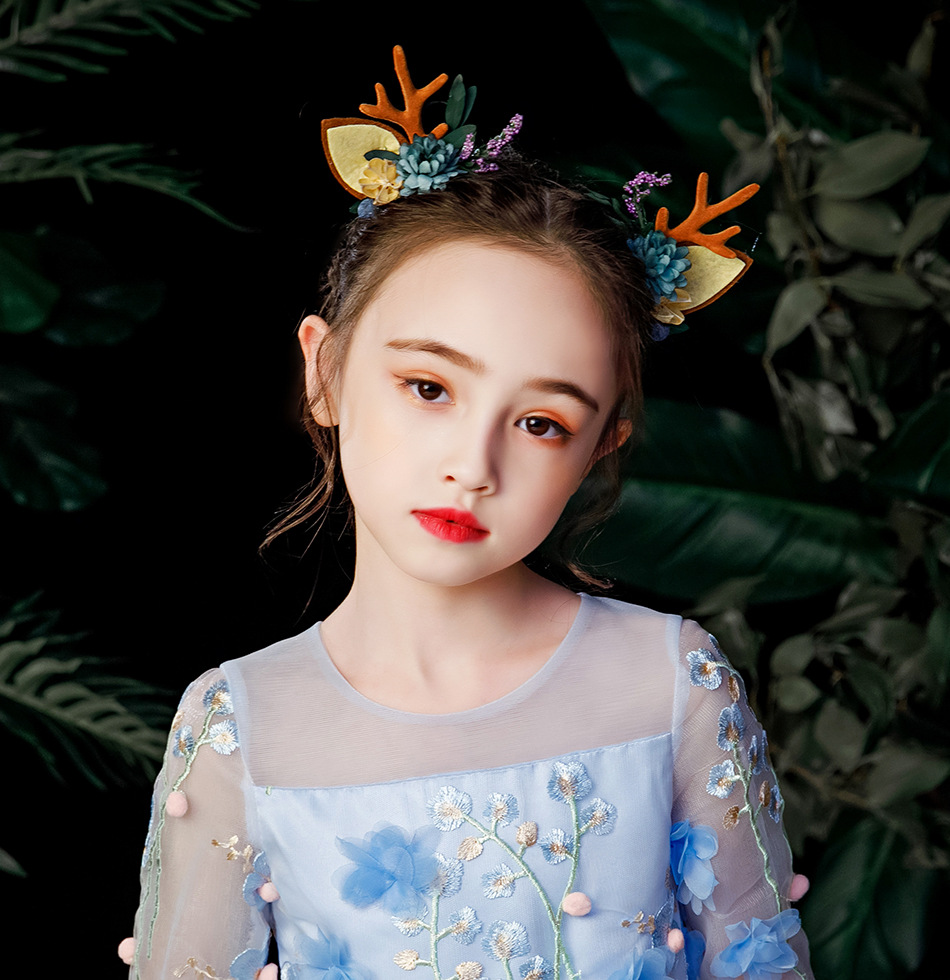 儿童圣诞节发箍女孩圣诞鹿角头箍小朋友六一头饰森系发饰摄影饰品