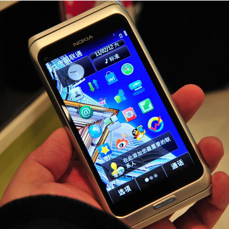 阳极金属设计nokia/诺基亚e7-00侧滑全键盘16g内存适用于备用收藏