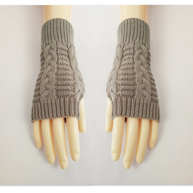 Cross-Border Fashion Short Gloves Autumn and Winter Warm Wool Knitted Half Finger Gloves Amazon Aliexpress = Twist Gloves