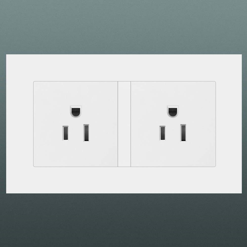 146型二位美式插座面板美标插座圆角15a日式三孔美国电源插座美规