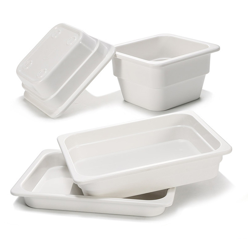 白色密胺托盘塑料长方形盘子商用凉菜盘餐具深盘卤味熟食展示盘大