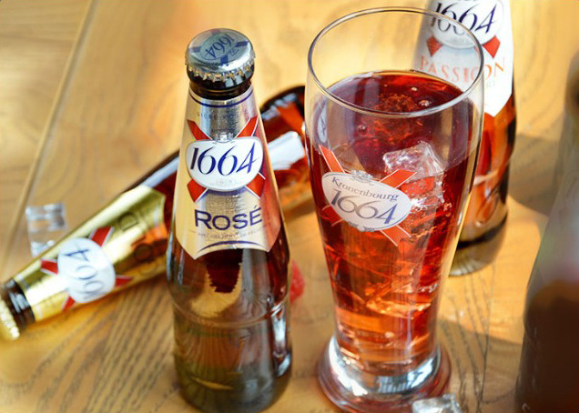 法国进口1664啤酒克伦堡凯旋1664玫瑰味啤酒250ml24瓶果味啤酒