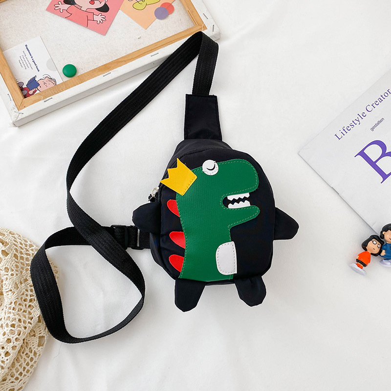 Children's Bag Boys' Crossbody Handsome Dinosaur Chest Bag Korean Style Small Crossbody Bag Cute Baby Outdoor Travel Backpack Fashion