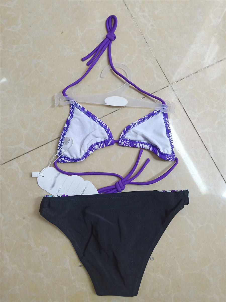 绑带比基尼三角泳裤女宝宝游泳套装