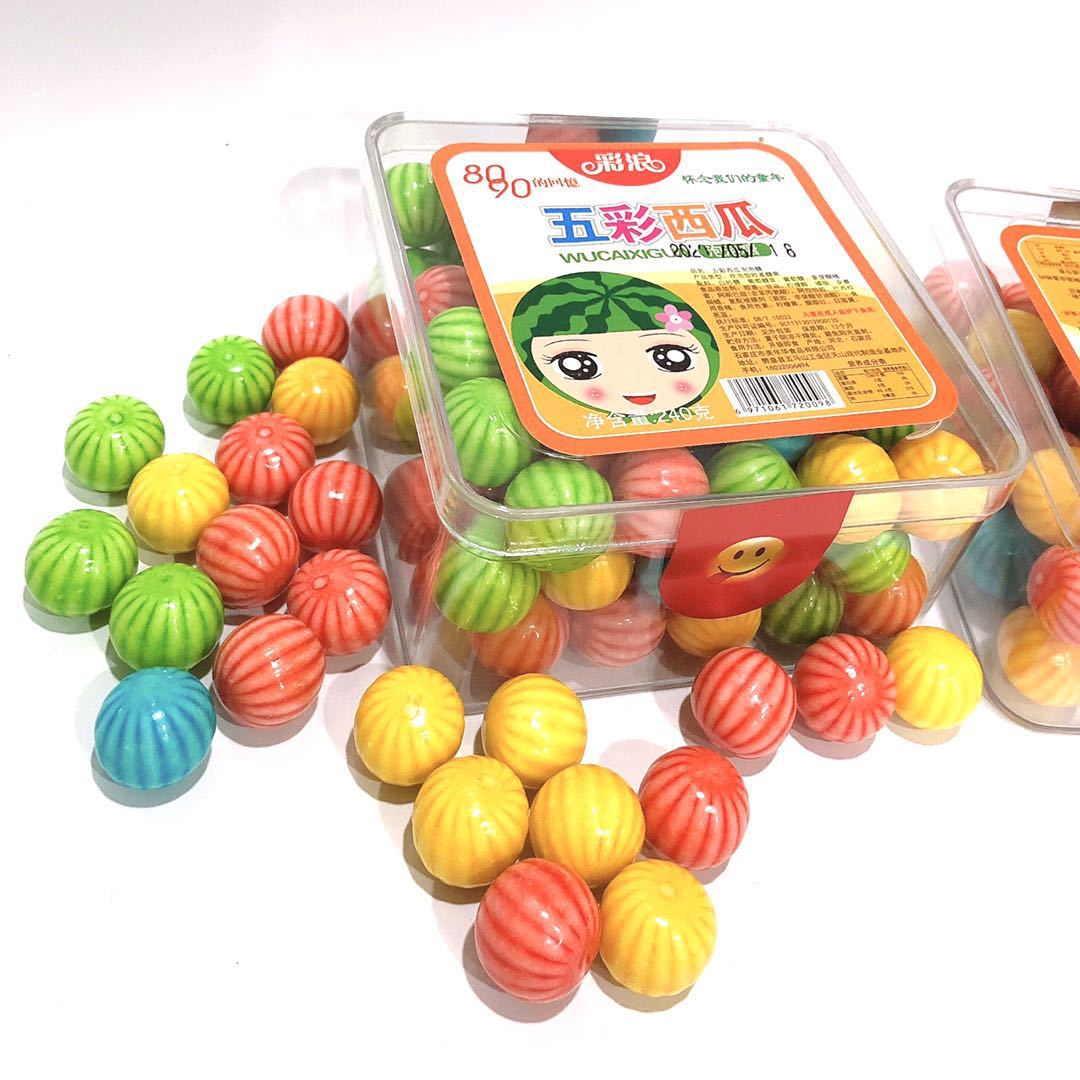 240g彩浪五彩西瓜泡泡糖8090的回忆怀念我们的童年网红零食批发