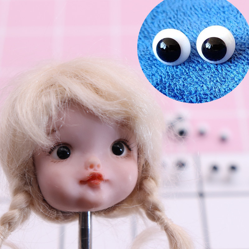 软陶娃头黑珍珠眼珠 6分8分bjd 粘土头ob11娃娃眼睛 娃用玻璃眼