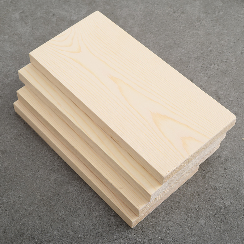 松木原木拼板家装材料樟子松木板简易diy模型小木板实木一字隔板