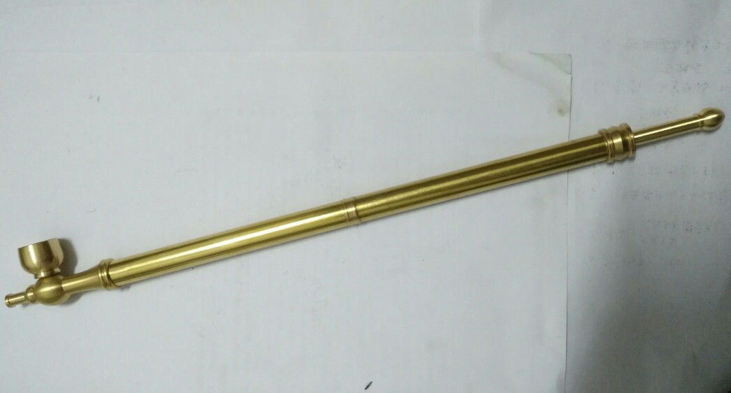 长约35厘米可拆卸配拉杆过滤器卷烟烟丝两用纯铜烟杆烟斗烟枪-阿里巴