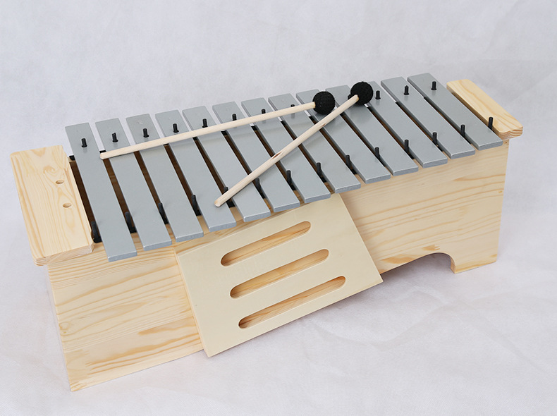 到二府乐器13音箱式高中低音铝板琴儿童幼儿园音乐早教道具打琴