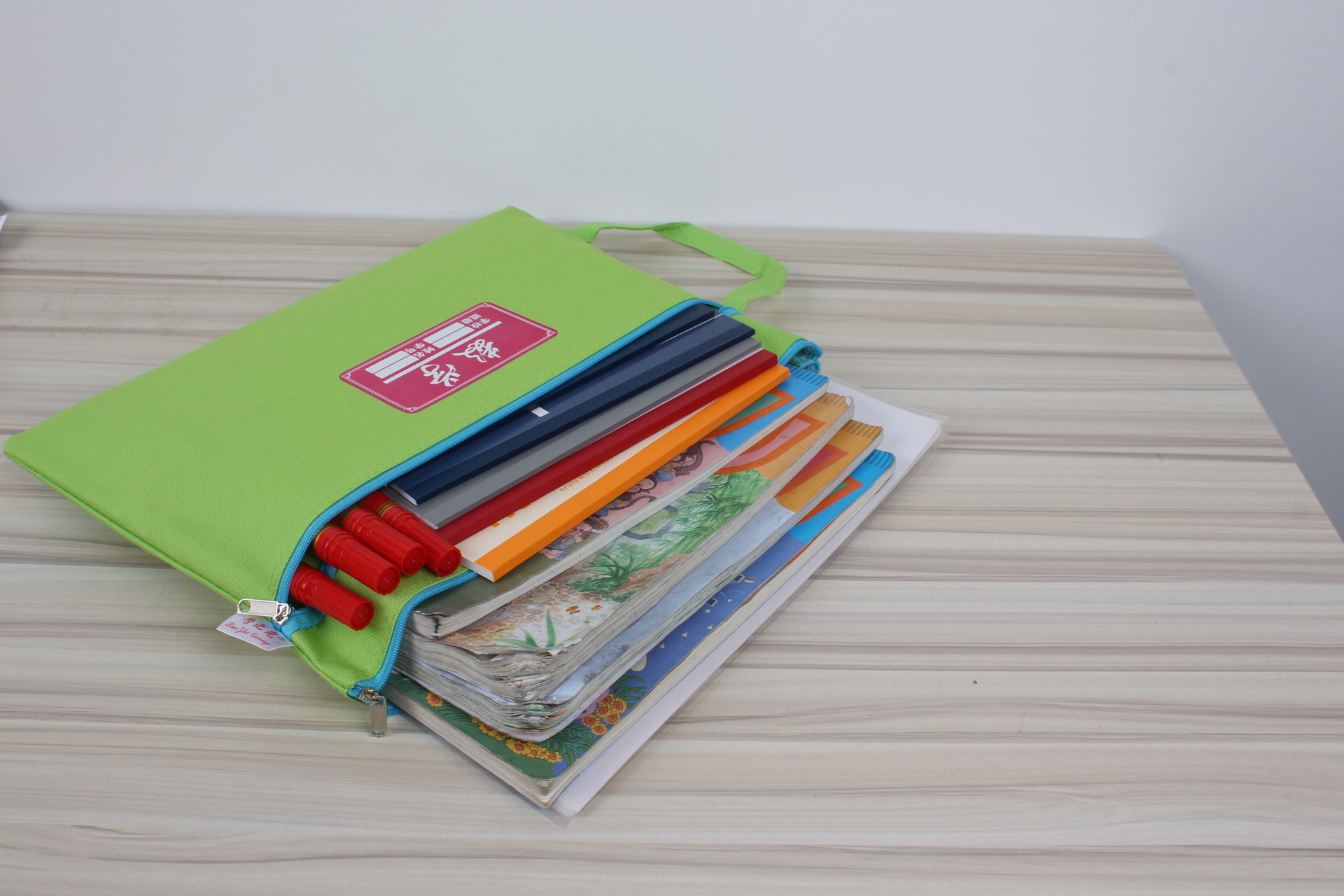 a4手提学生科目袋分类袋拉链帆布袋拎书袋试卷收纳作业学习袋