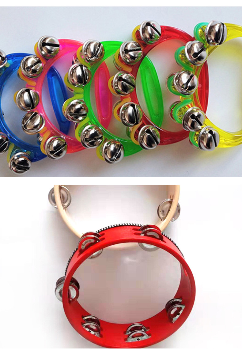 奥尔夫儿童打击乐器双响筒 铃鼓 仿皮五铃 三角铁 响板打棒套装