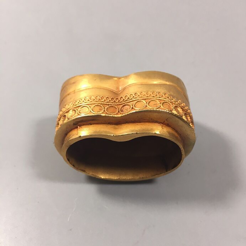 仿古镀金工艺金元宝马蹄金锭下摆件古玩杂项元宝摆件收藏工艺品