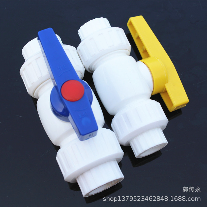 厂家供应新料pvc塑料阀门 手动双活接插口球阀 ppr水管阀门开关