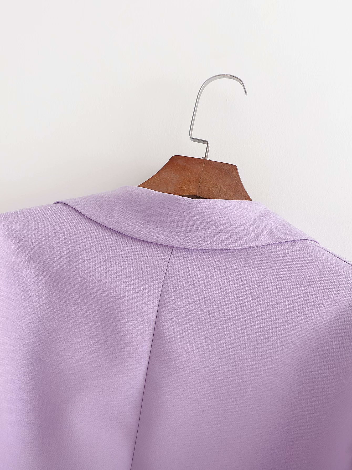 2020秋季新款欧美风街头时尚百搭香芋紫单排扣西装外套 w069 3158