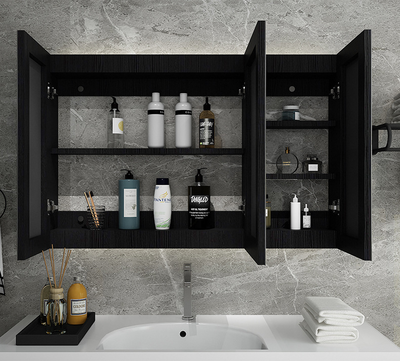 实木智能浴室镜柜卫生间挂墙式镜箱储物置物柜镜子带灯卫浴镜面柜