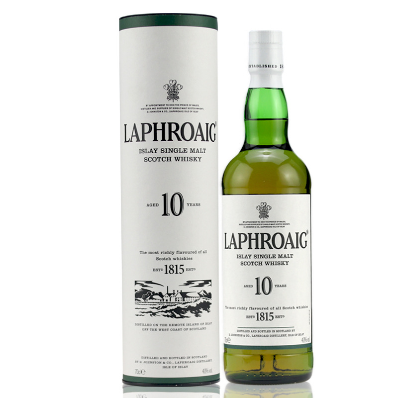 洋酒laphroaig拉弗格10年单一麦芽纯麦威士忌 利富10年700ml