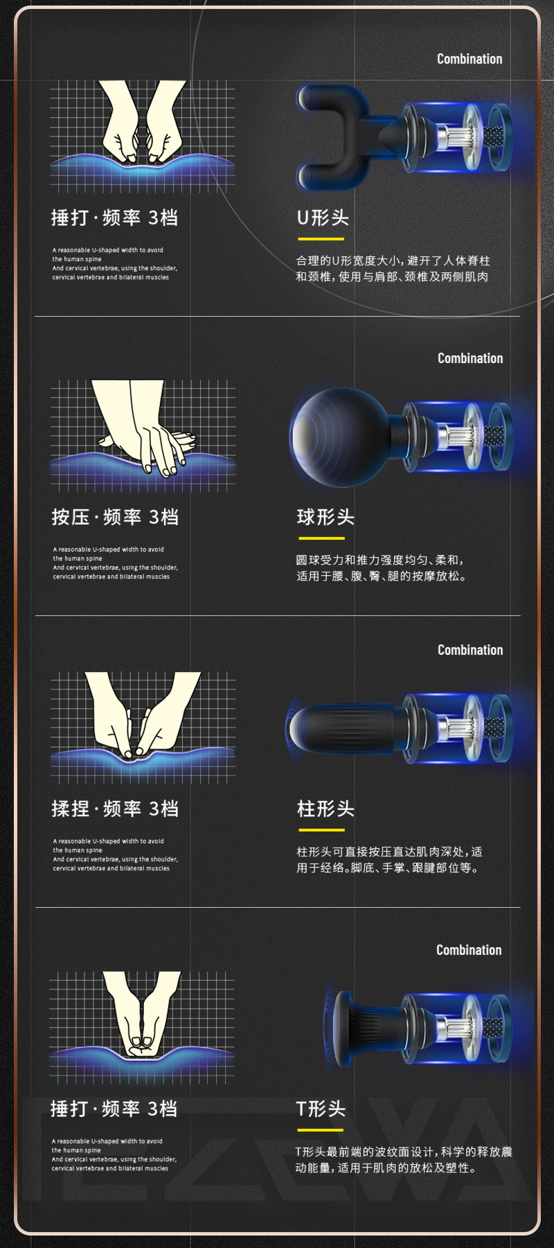 tezewa筋膜枪mini口袋肌肉放松按摩器颈膜健身便携迷你电动筋膜抢