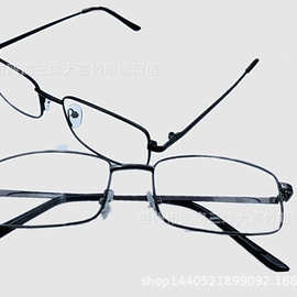 金属架方形全框架平光镜 商务休闲装饰眼镜框