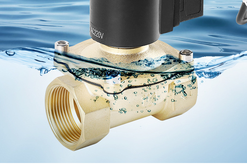 220v防水电磁阀水下喷泉用常闭电子控制直动4分6分2寸15 20 5024v