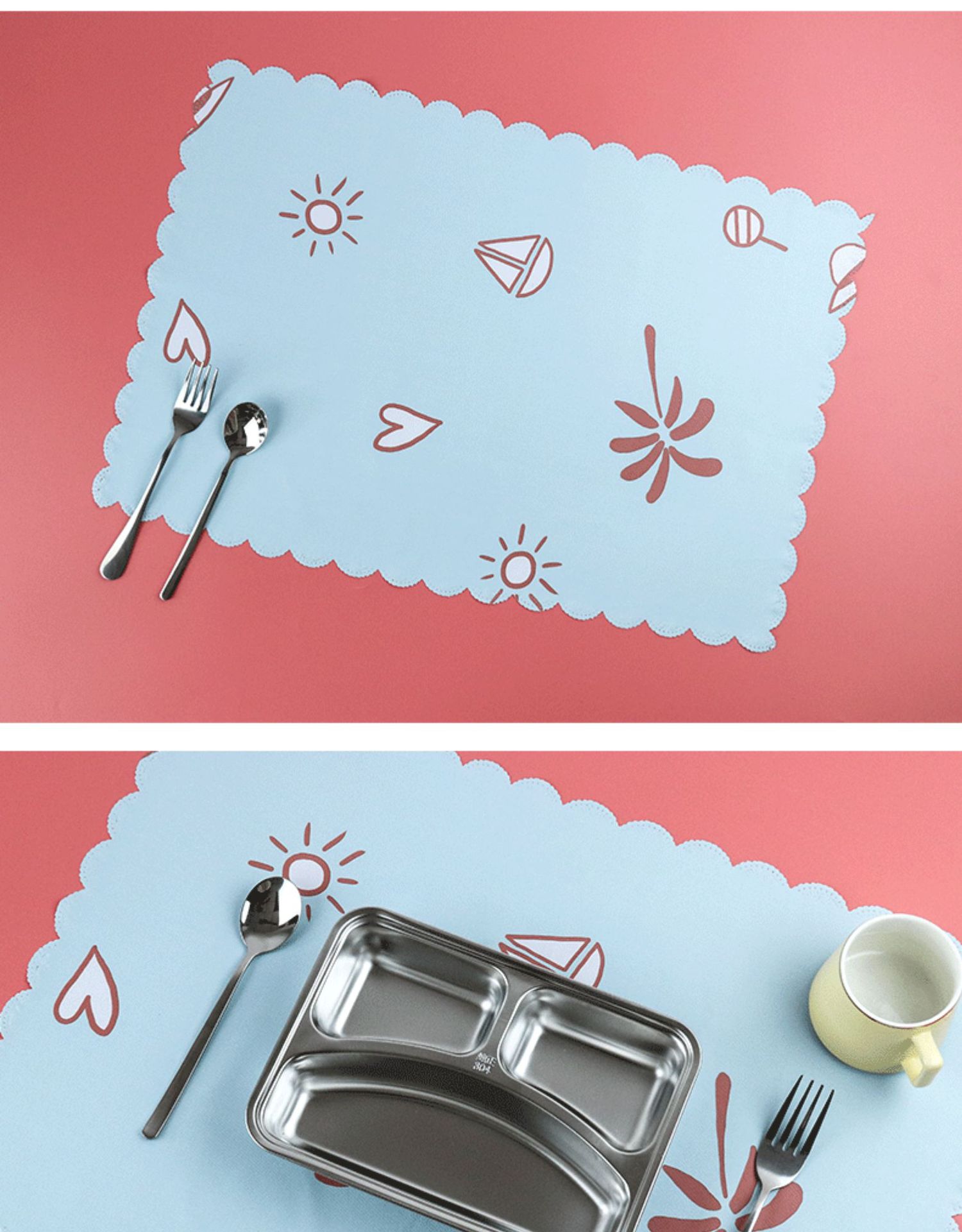 儿童餐垫小学生防水防油餐布垫午餐垫吃饭桌垫可折叠课桌垫40*60