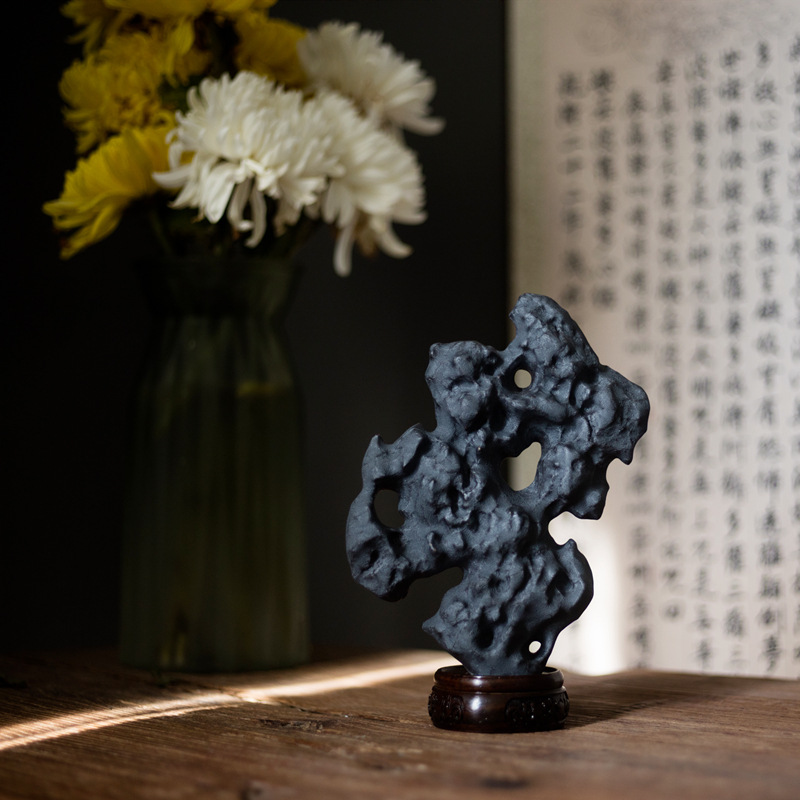 太湖石灵璧造型文房书房太湖供摆件清案头供书桌石玲珑石造石摆设