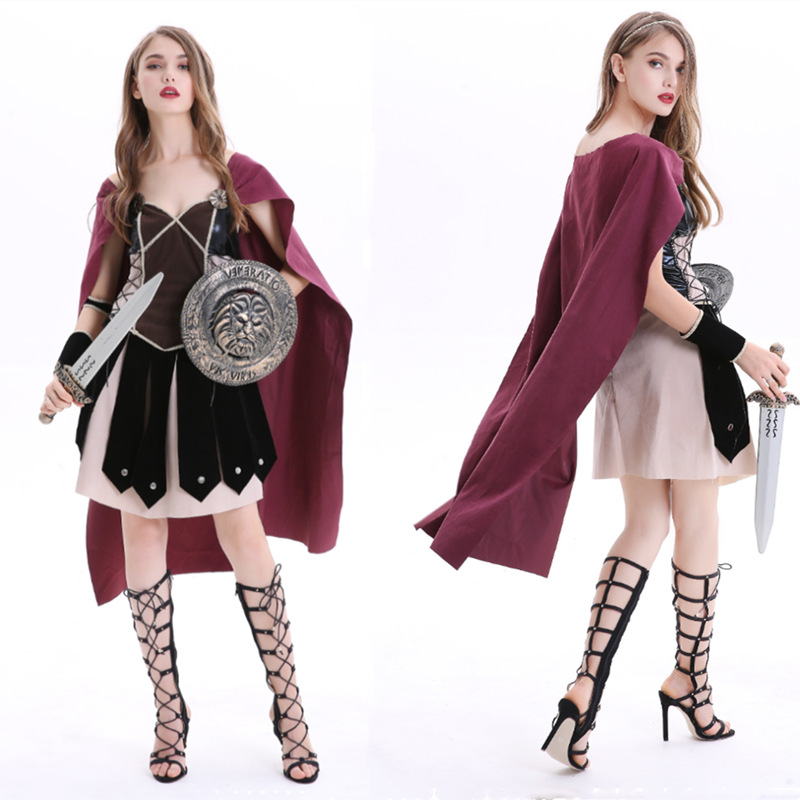 0成交40套中世纪斯巴达女战士服古希腊 战神角斗士万圣节制服英雄海盗