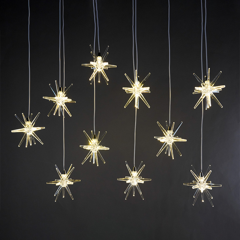 水晶海胆吊灯婚庆灯光道具婚礼舞台吊顶布置黄金叶吊灯发光挂饰