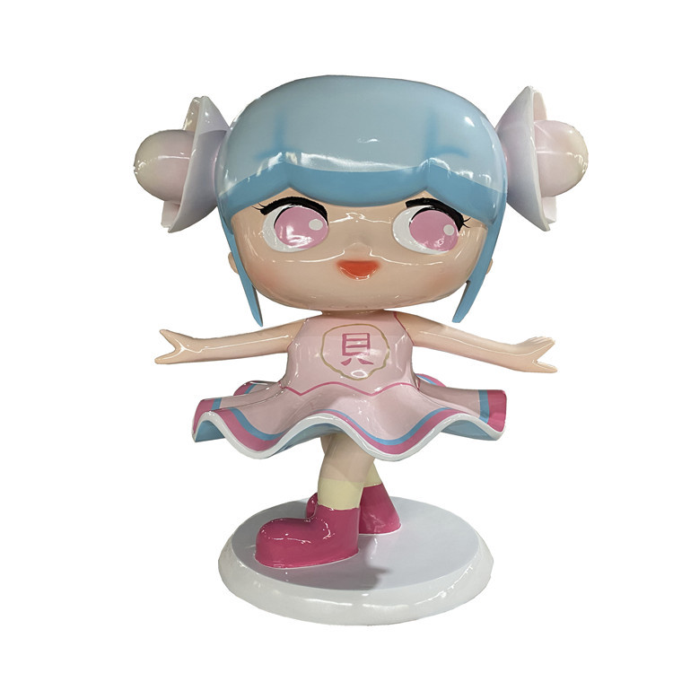 玻璃钢动漫女孩雕塑卡通人物造型广场商场立体卡通摆件