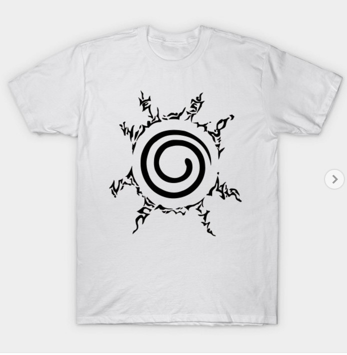 eight trigrams seal naruto t-shirt 男士的设计圆领短袖t恤衫