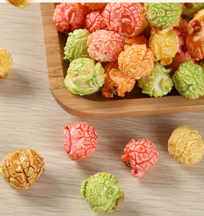 5斤袋装奶味球形爆米花一件代发彩虹水果味休闲爆米花