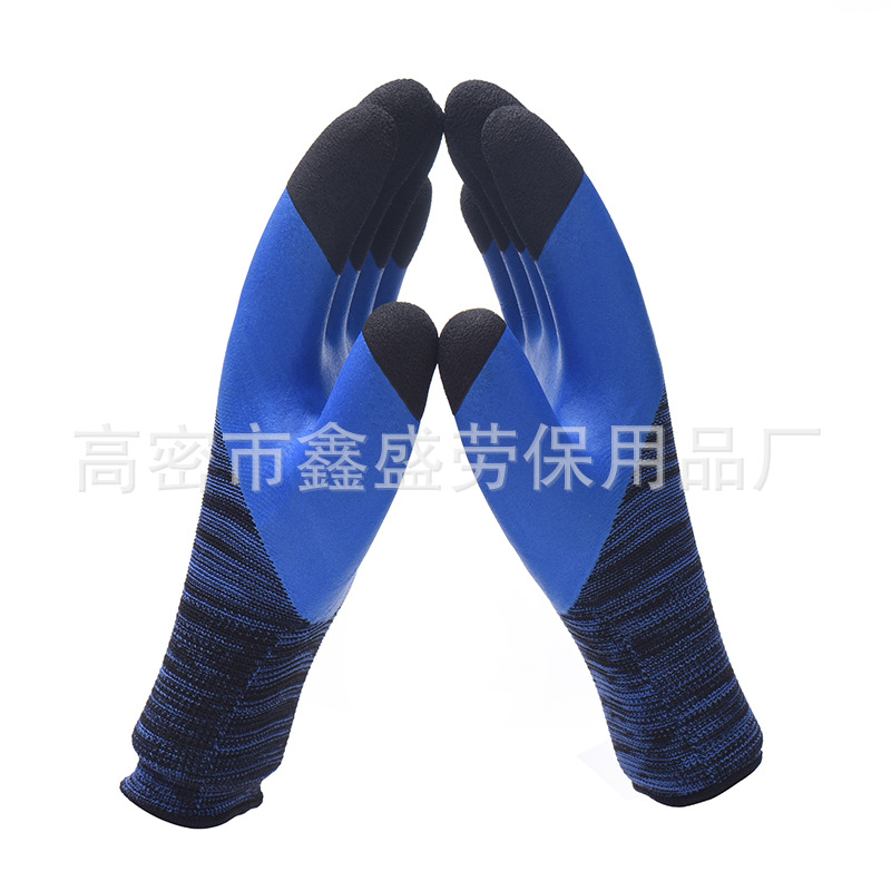 Sapphire Blue the King of Breathable Reinforced Finger Wear-Resistant Non-Slip Labor Gloves Construction Site Protection Worker Gloves Wholesale