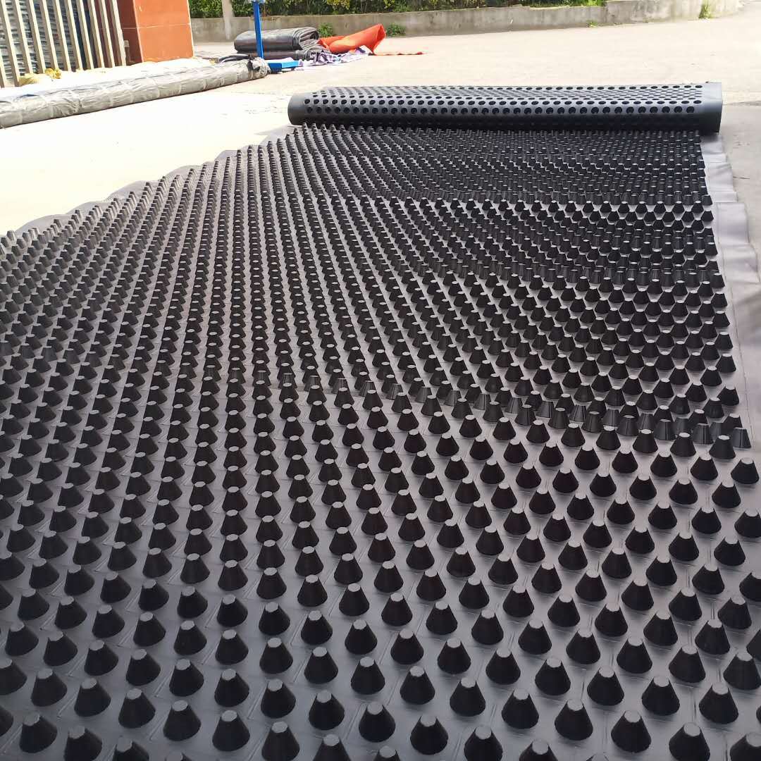 屋顶花园排水板车库顶板屋顶绿化滤水板pe塑料排水板水库防渗水