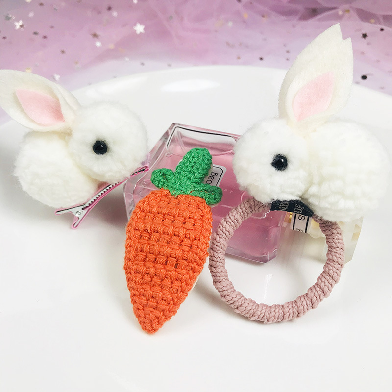 扎头发皮筋可爱兔子发圈头绳女宝宝发卡儿童发绳夜市摆地摊批发