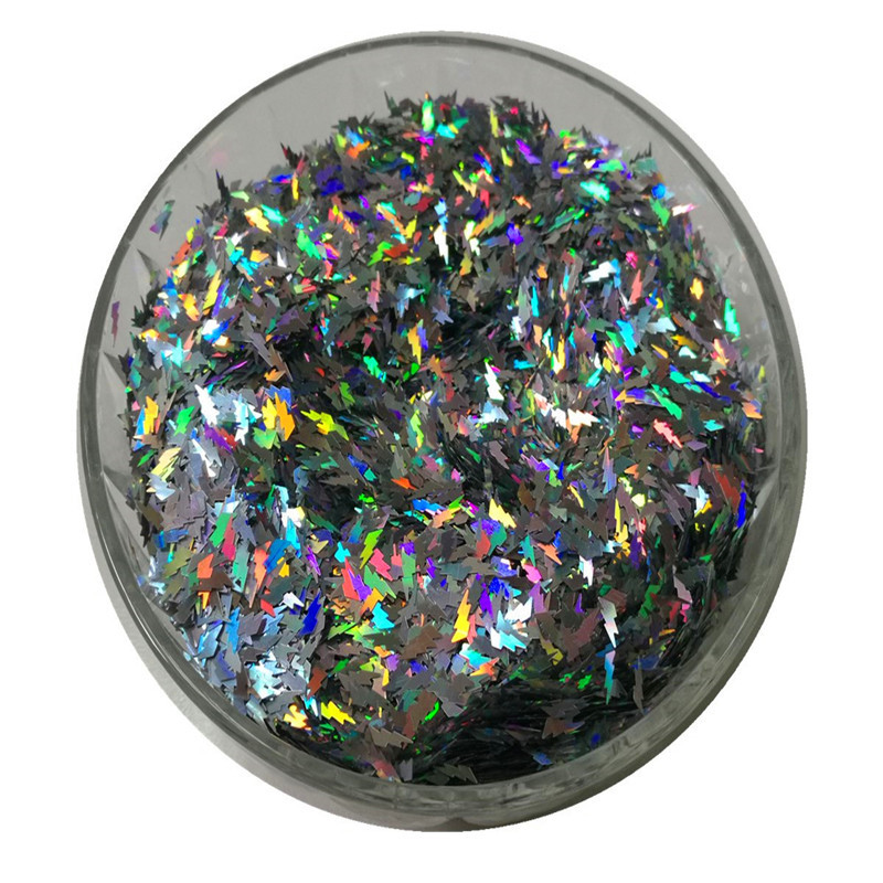 7mm闪电形亮片 pet 耐溶剂金葱片工艺装饰 滴胶 流沙用雷电闪光片