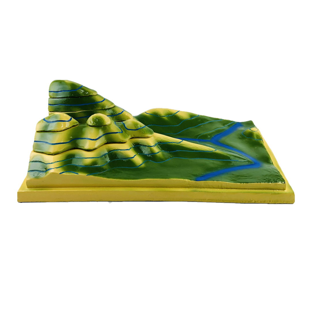 等高线地形判读模型 初中地理地貌教学模型