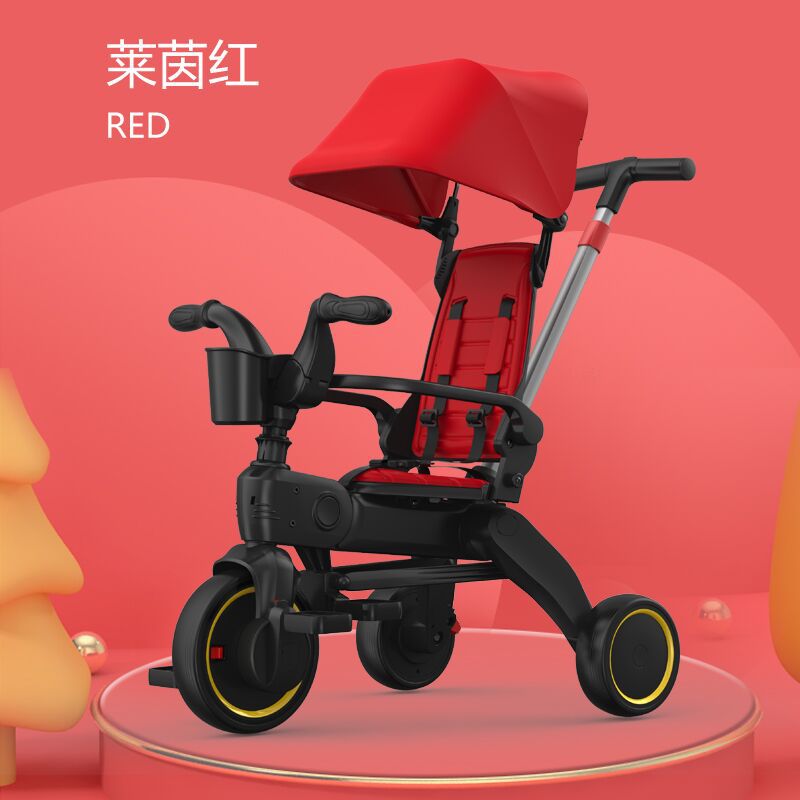 Children's Tricycle KS New Folding 1-3-6 Years Old Baby Three-Wheeled Bicycle Children's Trolley Self-Propelled Stroller