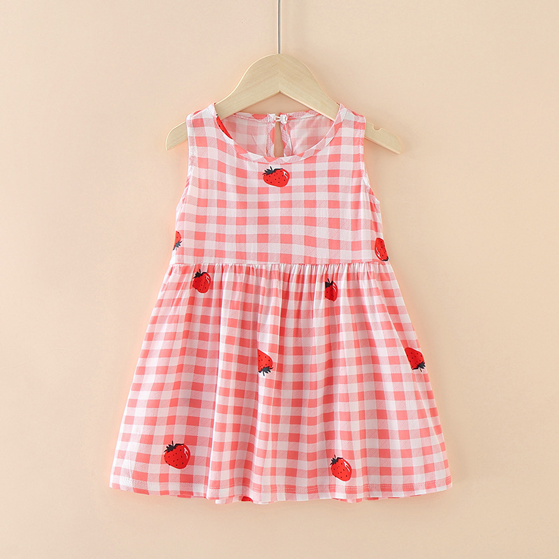 Princess Vest Dress Middle and Big Children Girls Noil Poplin Dress Cotton Silk Fashionable Summer Clothing Little Girl Korean Style Children's New