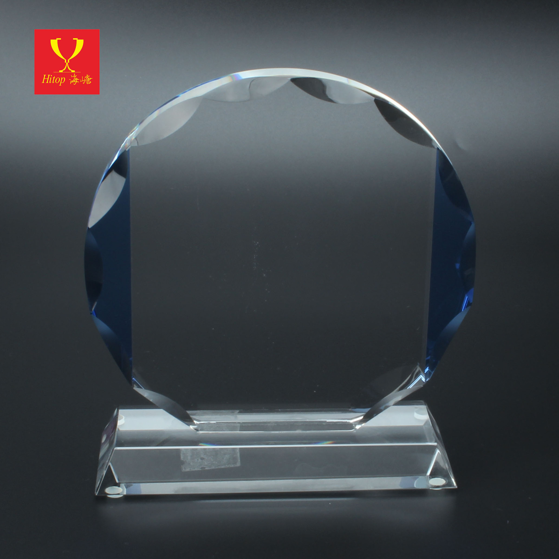 海嵣水晶奖牌 圆形奖牌可喷砂内雕定制logo书法音乐舞蹈比赛奖品