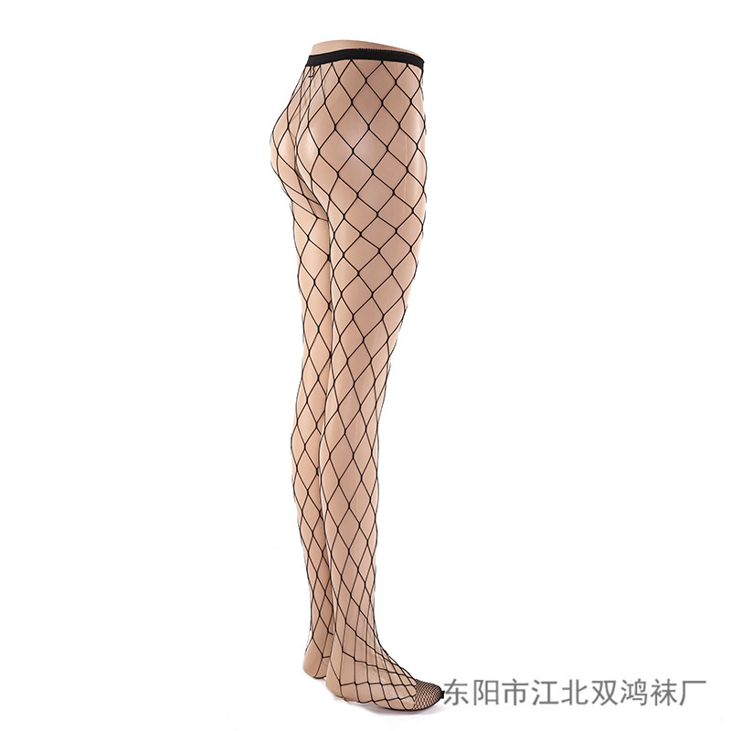 AliExpress Amazon Sources Black Plaid Sexy Seduction Large Mesh Pantyhose Anti-Snagging Fishnet Stockings