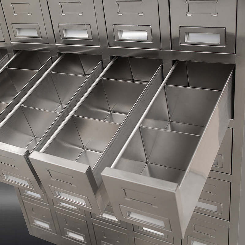 不锈钢中药柜钢制西药柜中医柜多斗柜调剂台不锈钢零件柜器械柜