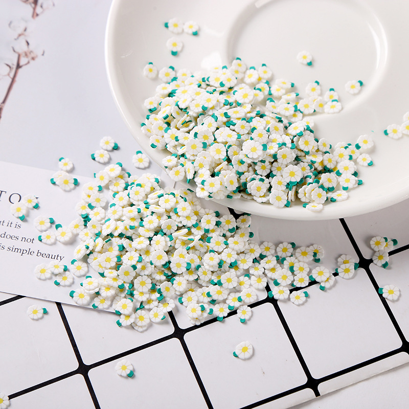 新款彩色小雏菊软陶片仿真小花水晶泥填充物手机壳饰品装饰配件